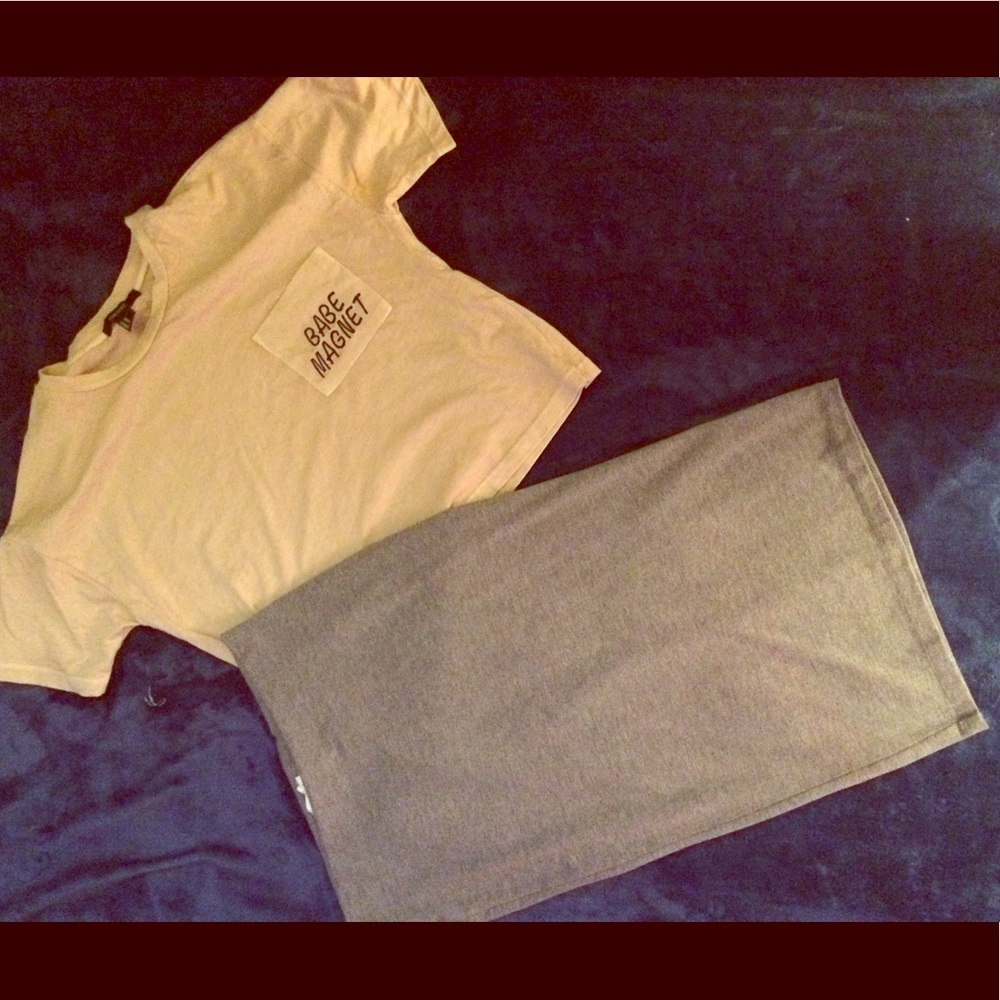 Forever 21 Crop Top & Pencil Skirt